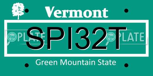 SPI32T Vermont License Plate