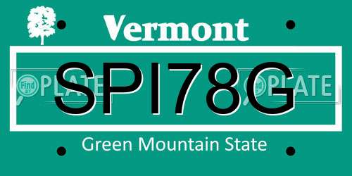 SPI78G Vermont License Plate