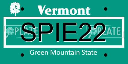 SPIE22 Vermont License Plate