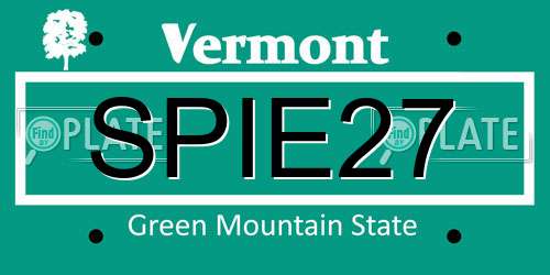 SPIE27 Vermont License Plate