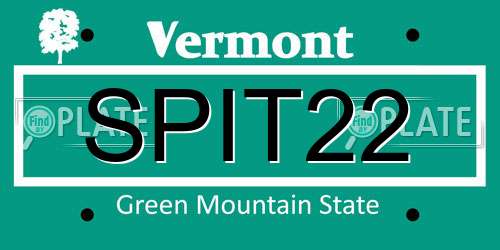 SPIT22 Vermont License Plate