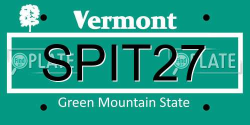 SPIT27 Vermont License Plate