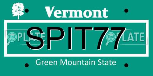 SPIT77 Vermont License Plate