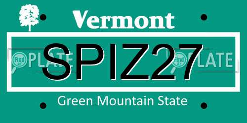 SPIZ27 Vermont License Plate
