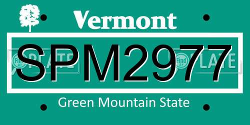SPM2977 Vermont License Plate