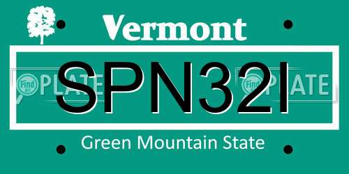 SPN32I Vermont License Plate