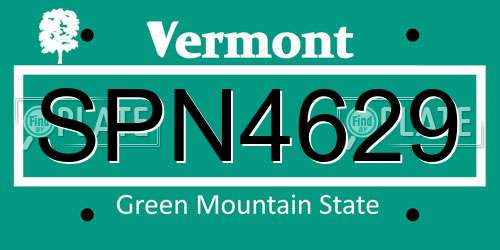 SPN4629 Vermont License Plate