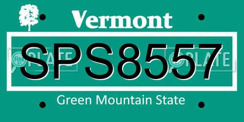 SPS8557 Vermont License Plate