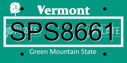 SPS8661 Vermont License Plate