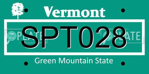 SPT028 Vermont License Plate
