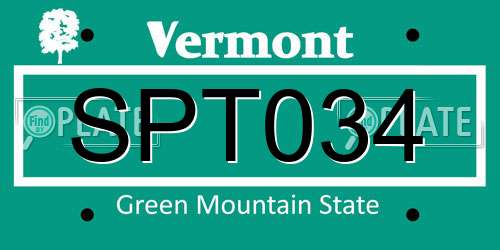 SPT034 Vermont License Plate