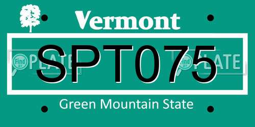 SPT075 Vermont License Plate