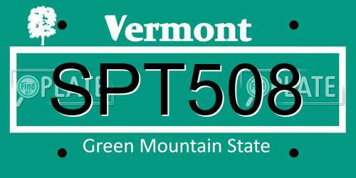 SPT508 Vermont License Plate