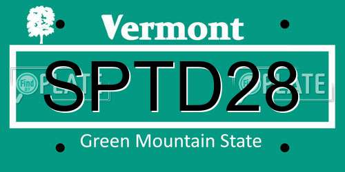 SPTD28 Vermont License Plate