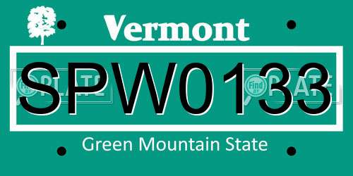 SPW0133 Vermont License Plate