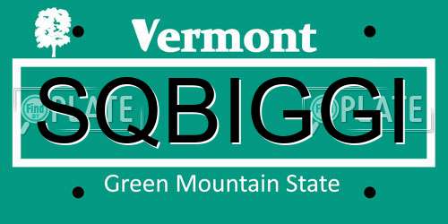 SQBIGGI Vermont License Plate