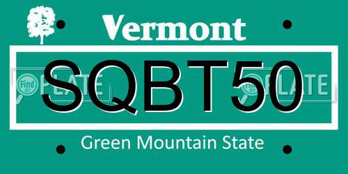 SQBT50 Vermont License Plate