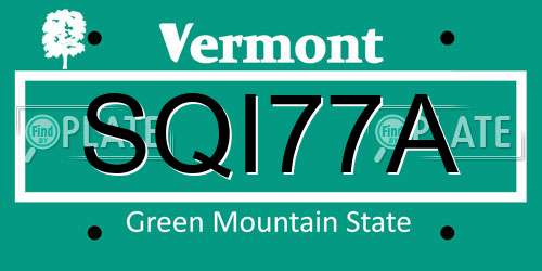 SQI77A Vermont License Plate