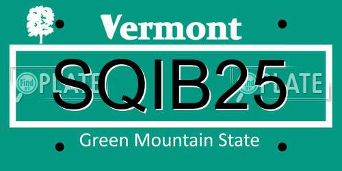 SQIB25 Vermont License Plate