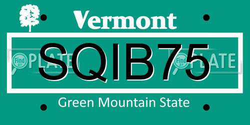 SQIB75 Vermont License Plate