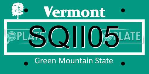 SQII05 Vermont License Plate