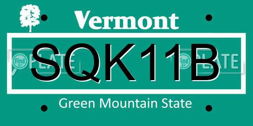 SQK11B Vermont License Plate