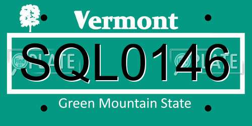 SQL0146 Vermont License Plate