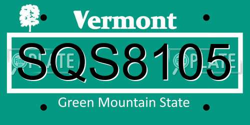 SQS8105 Vermont License Plate