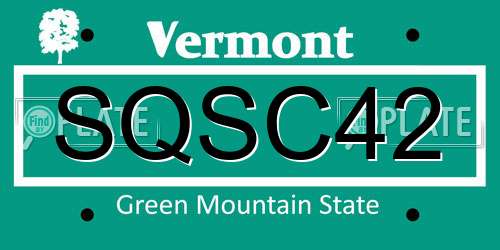 SQSC42 Vermont License Plate