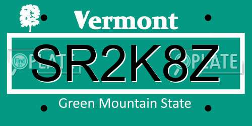 SR2K8Z Vermont License Plate