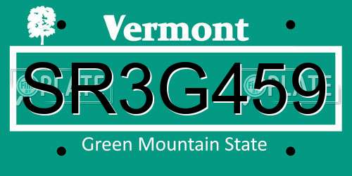 SR3G459 Vermont License Plate