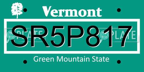 SR5P817 Vermont License Plate