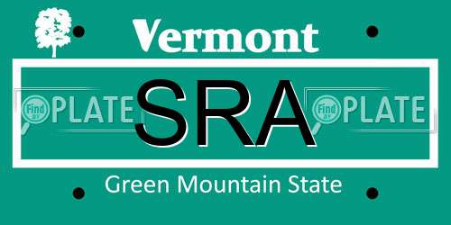SRA Vermont License Plate