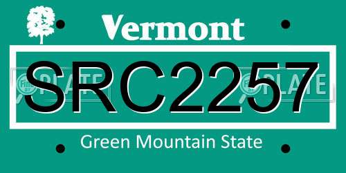 SRC2257 Vermont License Plate