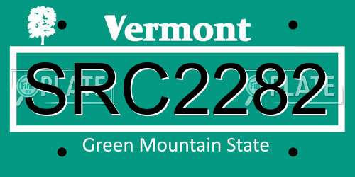 SRC2282 Vermont License Plate