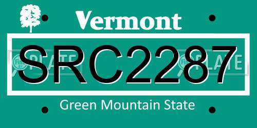 SRC2287 Vermont License Plate