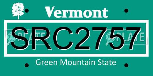 SRC2757 Vermont License Plate