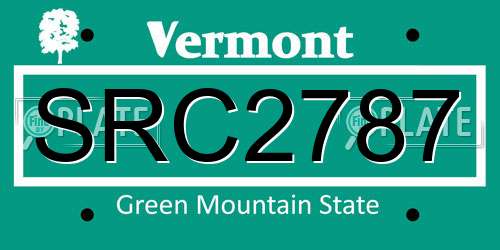 SRC2787 Vermont License Plate