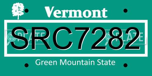 SRC7282 Vermont License Plate