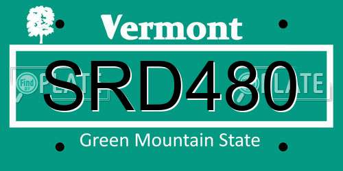 SRD480 Vermont License Plate