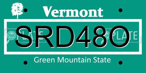 SRD48O Vermont License Plate