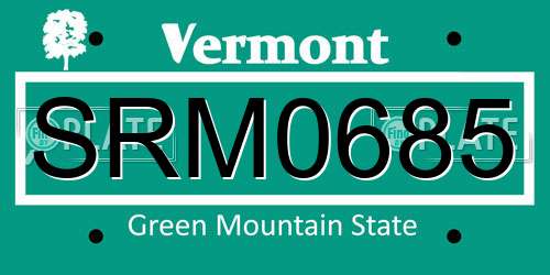 SRM0685 Vermont License Plate