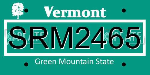 SRM2465 Vermont License Plate