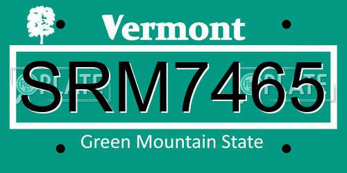 SRM7465 Vermont License Plate