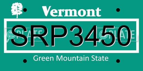 SRP3450 Vermont License Plate