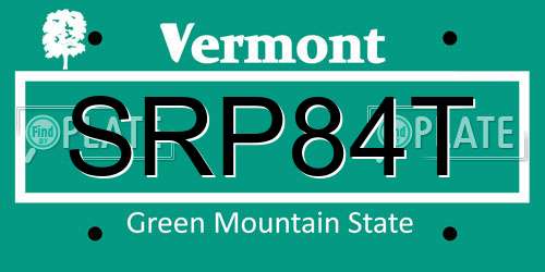SRP84T Vermont License Plate