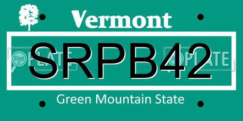 SRPB42 Vermont License Plate