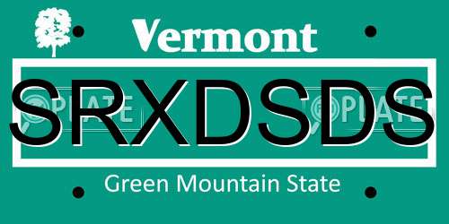 SRXDSDS Vermont License Plate