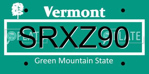 SRXZ90 Vermont License Plate
