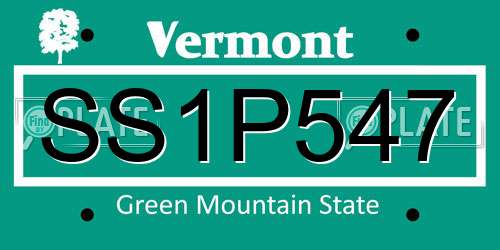 SS1P547 Vermont License Plate